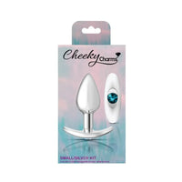 Cheeky Charms Silver Anchor Butt Plug w Clear and Pink Jewel Kit  - Silver