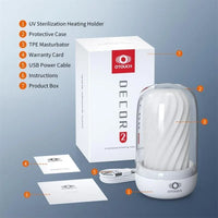 OTouch DECOR 2 Masturbator Sleeve w UV Sterilization and Heating Unit - Clear