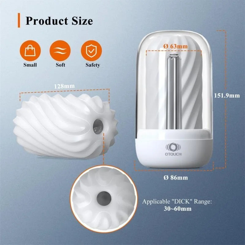 OTouch DECOR 2 Masturbator Sleeve w UV Sterilization and Heating Unit - Clear
