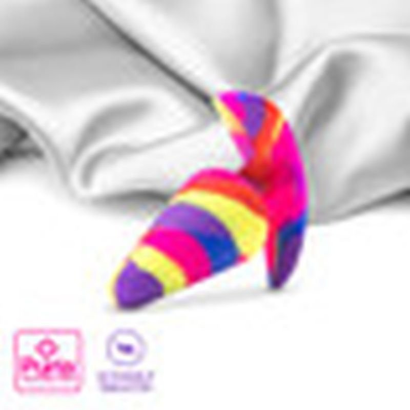 Avant Free Spirit Scarlet Silicone Vibrating Butt Plug - Rainbow