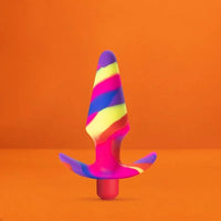 Avant Free Spirit Scarlet Silicone Vibrating Butt Plug - Rainbow