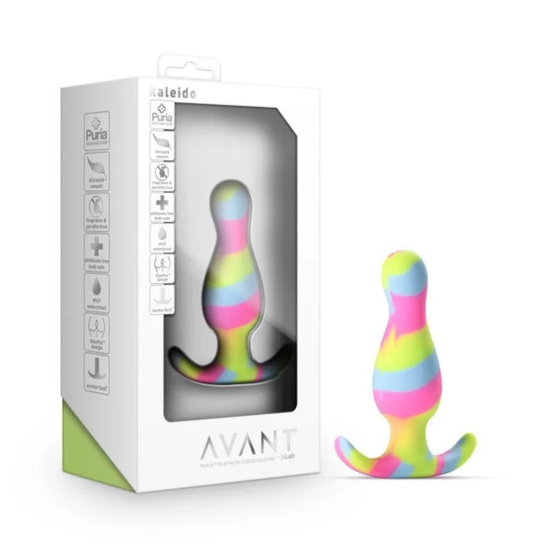 Avant Kaleido Lime Silicone Butt Plug - Rainbow