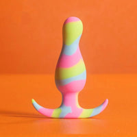 Avant Kaleido Lime Silicone Butt Plug - Rainbow