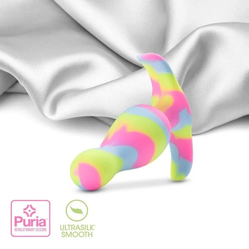 Avant Kaleido Lime Silicone Butt Plug - Rainbow