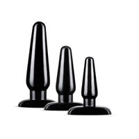 Anal Adventures Basic Plug 3 Piece Kit - Black