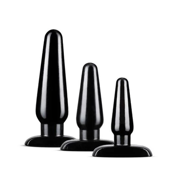 Anal Adventures Basic Plug 3 Piece Kit - Black