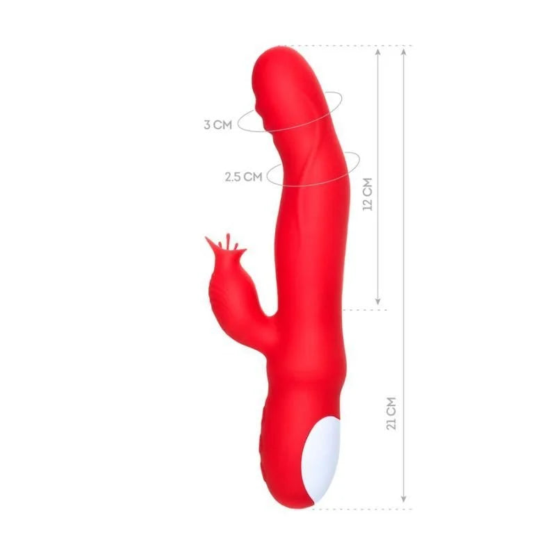 JOS Redli Heating and Rotating Rabbit Tickler - Red