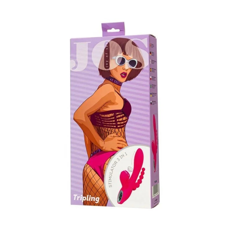 JOS Tripling Triple Stimulator Vibrator  - Pink