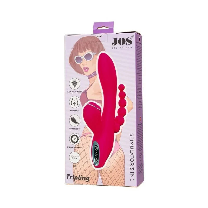 JOS Tripling Triple Stimulator Vibrator  - Pink