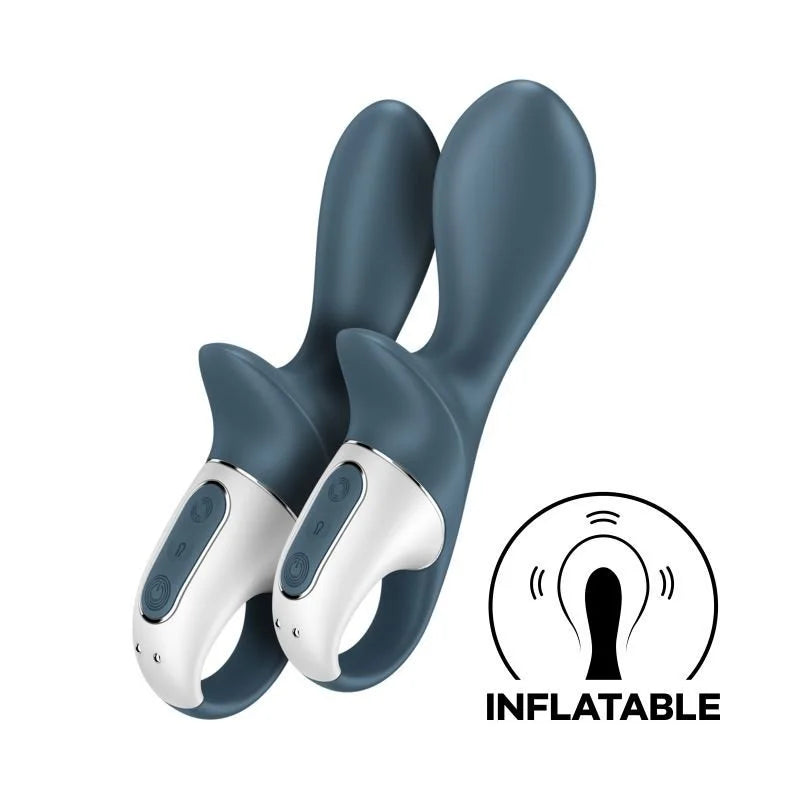 Satisfyer Air Pump Booty 2 Inflatable Anal Vibrator 7" - Grey