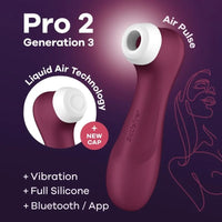 Satisfyer Pro 2 Gen 3 App Control Clitoral Stimulator - Wine Red