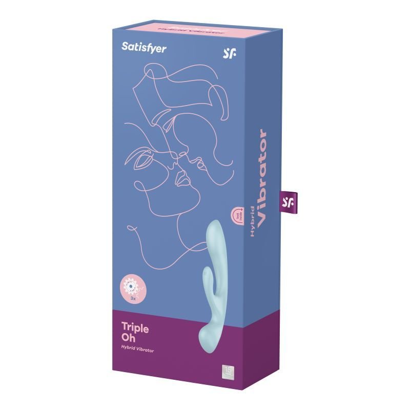 Satisfyer Triple Oh Rabbit Vibrator -Light Blue