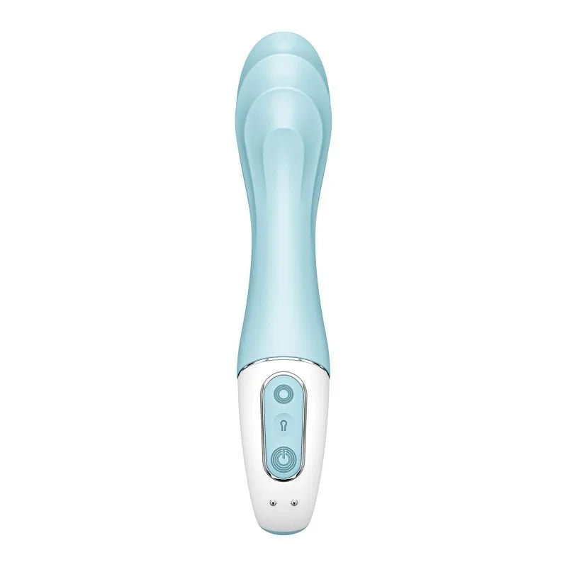 Satisfyer Air Pump 5+ App Compatible Inflatable G Spot Vibrator 8" - Blue
