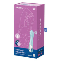 Satisfyer Air Pump 5+ App Compatible Inflatable G Spot Vibrator 8" - Blue