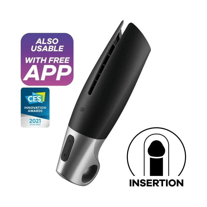 Satisfyer Men Power Masturbator Black Silver Vibrator