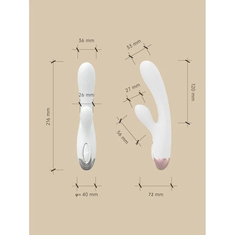 Pada Rabbit and G-Spot Pulsing Vibrator - White