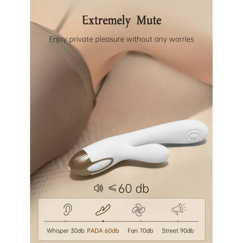 Pada Rabbit and G-Spot Pulsing Vibrator - White