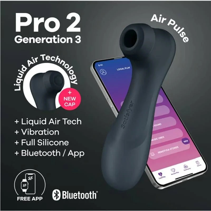 Satisfyer Pro 2 Gen 3 App Control Clitoral Stimulator – Black/Grey