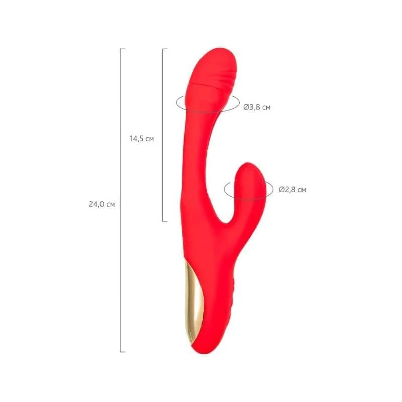 JOS Patti Moving Tongue Rabbit Vibrator Red - Red