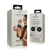 Bedroom Fantasies Faux Leather Handcuffs - Black