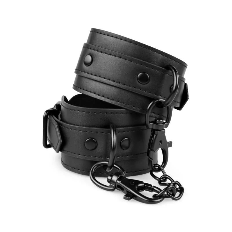 Bedroom Fantasies Faux Leather Ankle Cuffs - Black