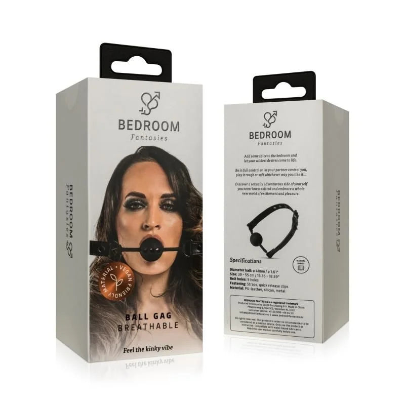 Bedroom Fantasies Breathable Silicone Ball Gag - BlackBF009BLK