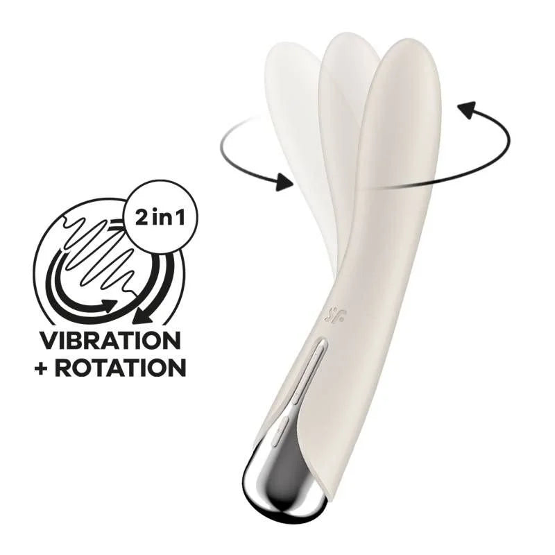 Satisfyer Spinning Vibe 1 Rotating Vibrator 6.9" - Beige