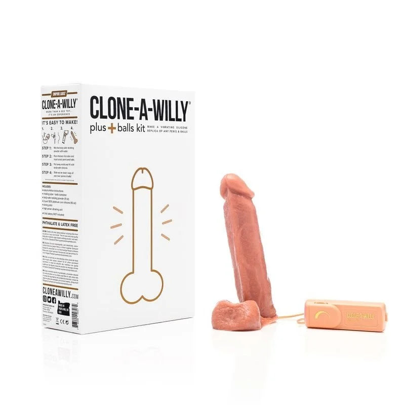 Clone a Willy Plus Balls Kit Medium Skin Tone Dildo - Flesh