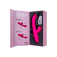 JOS Rolli Stimulating Ball Vibrator with Vaccuum Clitoral Stimulator - Pink