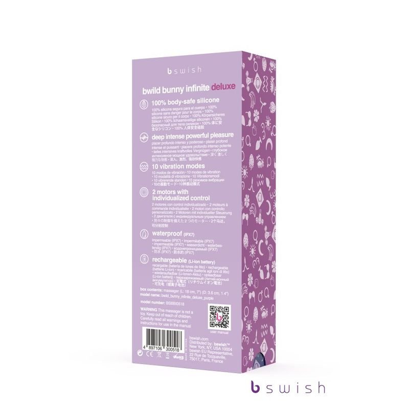Bwild Bunny Deluxe Rabbit Vibrator - Purple