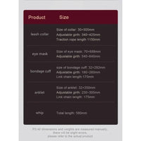 Daytona Deluxe Bondage Play Kit Burgundy Gold - 8 Piece Set