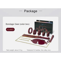 Daytona Deluxe Bondage Play Kit Burgundy Gold - 8 Piece Set