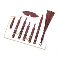 Daytona Deluxe Bondage Play Kit Burgundy Gold - 8 Piece Set