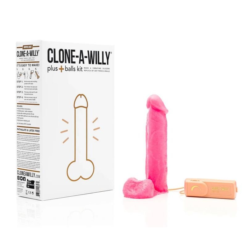 Clone a Willy Plus Balls Kit Hot  Dildo - Pink