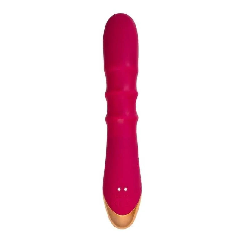 JOS Tenty Rabbit Vibrator with Moving Shaft Rings - Burgundy