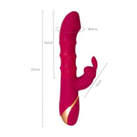 JOS Tenty Rabbit Vibrator with Moving Shaft Rings - Burgundy