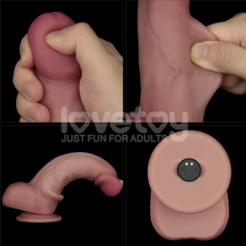 Lovetoy Vibrating Sliding Skin Pro II Silicone Dong 8in