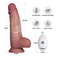 Lovetoy Vibrating Sliding Skin Pro II Silicone Dong 8in
