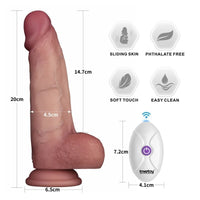 Lovetoy Vibrating Sliding Skin Pro II Silicone Dong 8in