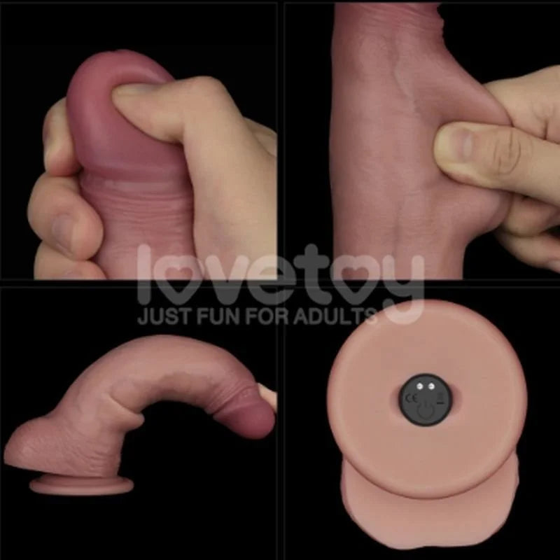 Lovetoy Vibrating Sliding Skin Pro II Silicone Dong 8.5