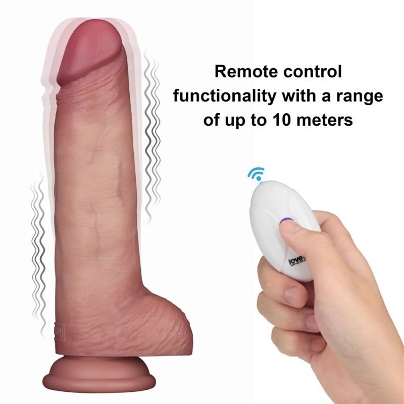 Lovetoy Vibrating Sliding Skin Pro II Silicone Dong 8.5