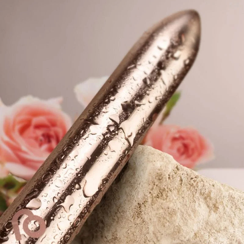 Rocks Off Golden Rose Rechargeable Vibrating Bullet Vibrator - Golden
