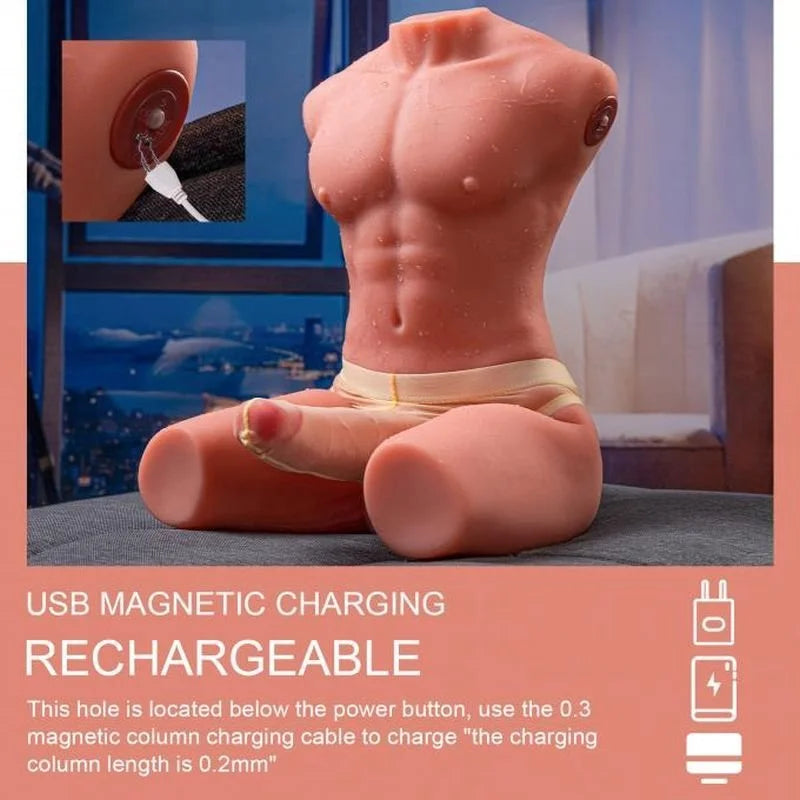 Daytona Jason 8kg USB Auto Thrusting 17cm Cock and Ass Male Torso