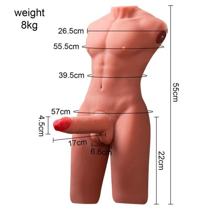 Daytona Jason 8kg USB Auto Thrusting 17cm Cock and Ass Male Torso