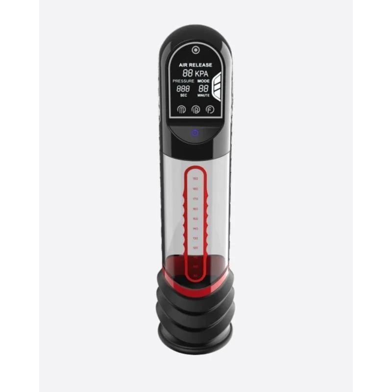 ISP90 Curve Infrared Automatic LCD Penis Pump - Red