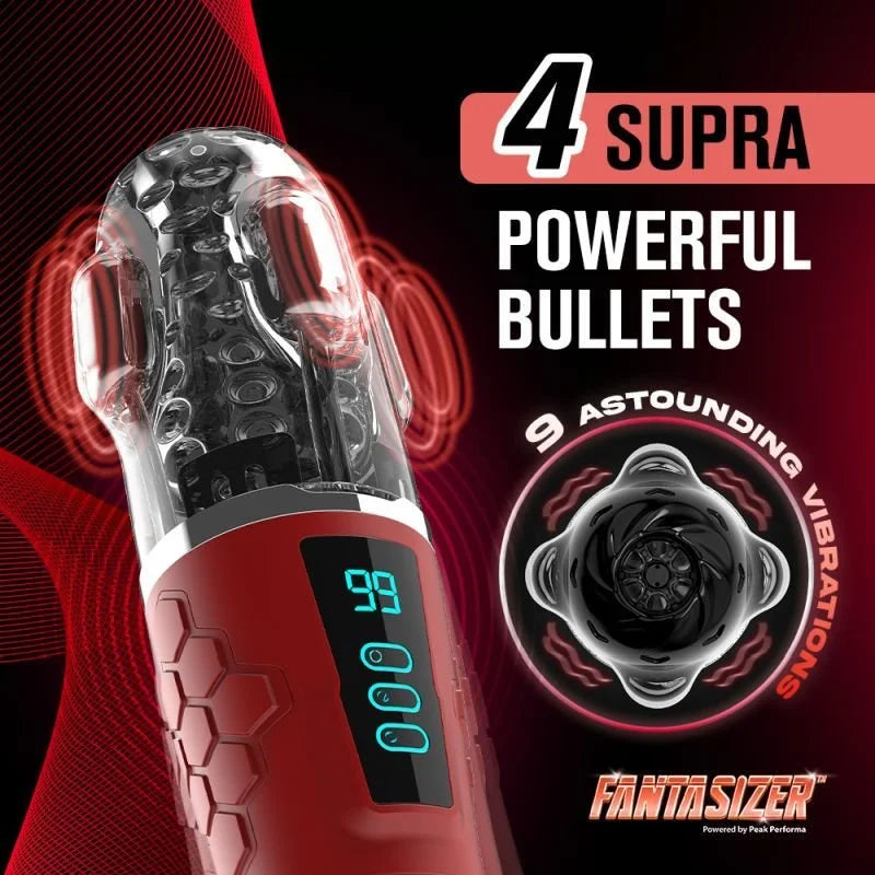 Hypershaker Automatic App-Controlled LCD Masturbator - Red